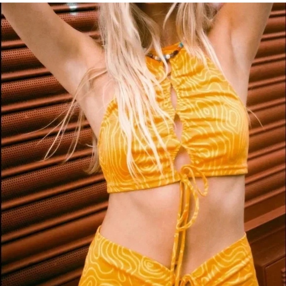 Zara Yellow Halter Crop Top